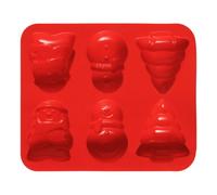 PREMIER Housewares 0805135 Stampo per 6 Dolci Natalizi in Silicone Antiaderente, Rosso