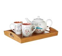 Premier Housewares Vassoio rettangolare in bambù con manici, colore: Naturale