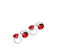 Premier Housewares 1403756 Set da 4 Portatovaglioli Diamante, Rosso e Finitura Cromata