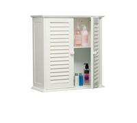 Premier Housewares 1600904 Armadio da Bagno con Doppia Porta di Scatto, 55x52x22 cm, Bianco