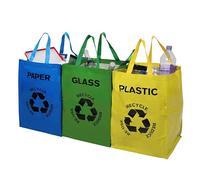 Premier Housewares 1900261 Set di 3 Borse da Riciclare Carta/Vetro/Plastica