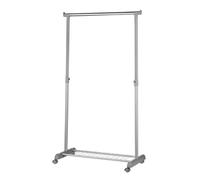 Premier Housewares 1900396 Appendiabiti con Scaffale per Scarpe e Ruote, Cromo/Grigio