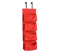 Premier Housewares 1901119 Sopra La Porta Appendere Organizzatore 4 Livelli, Poliestere Rosso, poliestere, metallo