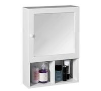 PREMIER Housewares 2401408 Armadio con Specchio, in Legno Bianco