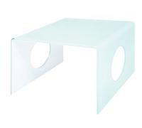 PREMIER Housewares 2401716 Tavolino da caffè in Vetro Curvato Bianco, 43x60x60 cm