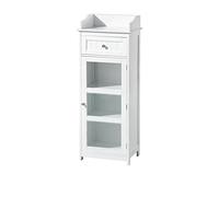 Premier Housewares 2402062 Gabinetto da Pavimento in Legno, Maniglie Cromate, Bianco