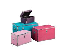 Premier Housewares 2403341 Set di 4 Bauli in Effetto Pelliccia e Acciaio Inox