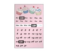 Premier Housewares 2800635 Calendario Magnetico, Disegno Cupcake, Rosa
