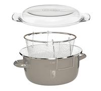 Premier Housewares 6 x 33 x 27 cm Pyrex 5 l friggitrice con coperchio, colore: Nero Friggitrice Grey