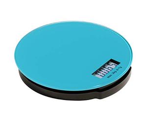 PREMIER Housewares 807250 Zing Bilancia Elettronica da Cucina, Vetro Rotondo, 2 kg, 3x16x16 cm, Blu
