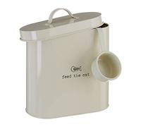 Premier Housewares, Adore Pets Lucky Dog, Contenitore per Cibo con Cucchiaio, Naturale, 6,5 Litri, Metallo, Cream, 2,8 Litri