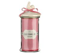 Premier Housewares Barattolo in vetro da 1650 ml color crema con coperchio per contenitore da cucina in stile tradizionale