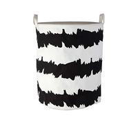 Premier Housewares, Cesto portabiancheria, Materiale TC (60% Poliestere, 40% Cotone), Nero/Bianco