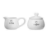 Premier Housewares - Charm Set Latte e Zucchero, Bianco, Set di 2