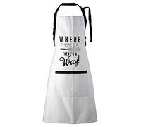 Premier Housewares - Grembiuli da Cucina per Donne e Uomini, Grembiule da Cucina, da Donna, in Cotone, Colore: Bianco/Nero, 87 x 69 cm