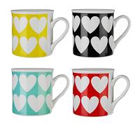 Premier Housewares Heart, Multicolore, Set di 4 Tazze