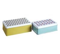 Premier Housewares Joni, Contenitore da Cucina, Rettangolare, Multicolore, Set di 2 Pezzi, 13 x 20 x 7 cm