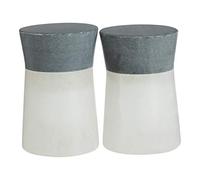 Premier Housewares MArble - Set sale e pepe, rotondo, 8 cm, colore: Bianco/Grigio