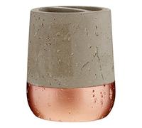 Premier Housewares Neptune portaspazzolino in Rame, Cemento, Grigio/Rame, 9 x 9 x 10 cm