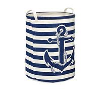 Premier Housewares Portabiancheria Anchor, Poliestere/Cotone/Rayon, Blu
