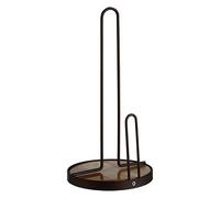 Premier Housewares - Portarotolo da Cucina, Ferro, Legno di Gomma (Hevea), Bronzo
