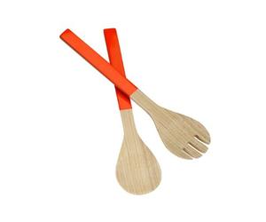 PREMIER Housewares Posate da Insalata Kyoto bambù, Arancione