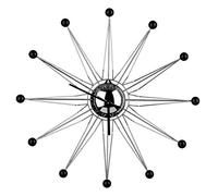Premier Housewares PREM-2200610 Orologio da Parete, Metallo, Argento, 50x5x50 cm
