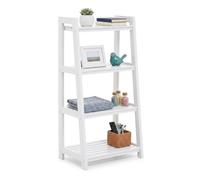 Premier Housewares - Scaffale a quattro ripiani, in legno, colore: bianco