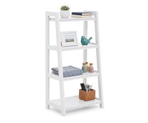Premier Housewares - Scaffale a quattro ripiani, in legno, colore: bianco