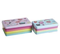 Premier Housewares Fun Times-Set di 2 barattoli rettangolari, Stagno, Multicolore, 13 x 20 x 7 cm, 2 unità