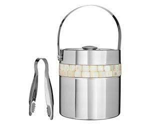 Premier Housewares Secchiello per Il Ghiaccio con intarsi in Madreperla, Colore Argento