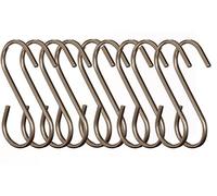 Premier Housewares - Set di 10 Sorello Ganci, Ferro, Brushed Steel, 1 x 5 x 8 cm