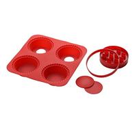 Premier Housewares Silicone Pie Maker 4 stampini/frese, Rosso, 2 Pezzi