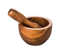 Premier Housewares Socorro-Mortaio e pestello-10 x 16 x 16 cm-Legno di Acacia, Marrone