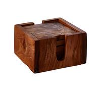 Premier Housewares - Sottobicchieri in Legno di ulivo, Marrone, 28 x 28 x 15