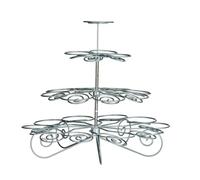 PREMIER Housewares Supporto da Torta Cupcake, 4 Livelli/23 Cupcake, Filo Metallico Argento