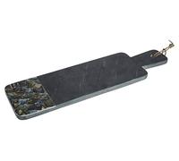Premier Housewares - Vassoio da portata in marmo, grande, colore: Nero ardesia - Paua Shell