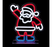 Premier Insegna al neon illuminata da tavolo con Babbo Natale, 25 cm, bianco freddo, rosso, giallo e blu, decorazione natalizia con cavo da 3 m