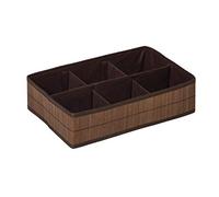 Premier Kankyo-Scatola portaoggetti in bambù, con 6 Scomparti, Cartone, polietilene, Marrone, 27 x 40 x 10 cm