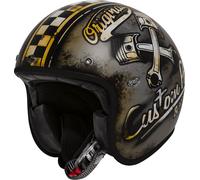 Premier Le Petit OP, casco jet S male Opaco Nero/Bianco/Marrone