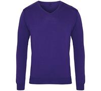 Premier Maglione da Uomo con Scollo a V, Viola., XL