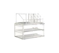 Premier Organizer per Cosmetici, 9 Scomparti/2 cassetti, Trasparente, PS-Polistirolo, 12 x 19 x 16 cm