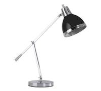 Premier PREM-2501637 Lampada da Tavolo, Cromo/Metallo, Nero