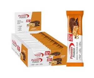 Premier Protein - High Protein Bar 50% - Chocolate Caramel - 16x40g - basso contenuto di zuccheri - low carb - senza olio di palma