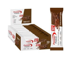 Premier Protein - High Protein Bar 50% - Double Chocolate Cookie - 16x40g - basso contenuto di zuccheri - low carb - senza olio di palma