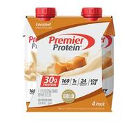 Premier Protein Shake, Caramello, 30 g di proteine, 1 g di zucchero, 24 vitamine e minerali, nutrienti per sostenere la salute immunitaria 325 ml, confezione da 4