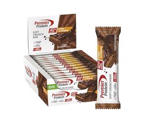 Premier Protein - Soft Crunch Bar 40% - Triple Chocolate - 12x40g - Low Sugar - Low Carb - High Protein Bar - palmölfrei