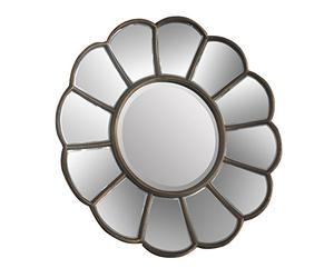 Premier Verona Specchio da Parete Floreale, Metallo/Vetro Rispecchiato, Argento