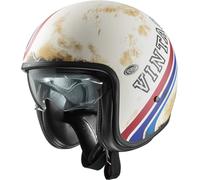 Premier Vintage BTR 12 BM Casco Jet, bianco-rosso-blu, taglia M per maschi