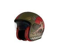 Casco jet Premier VINTAGE PIN UP MILITARY BM 22.06 in fibra Verde militare L